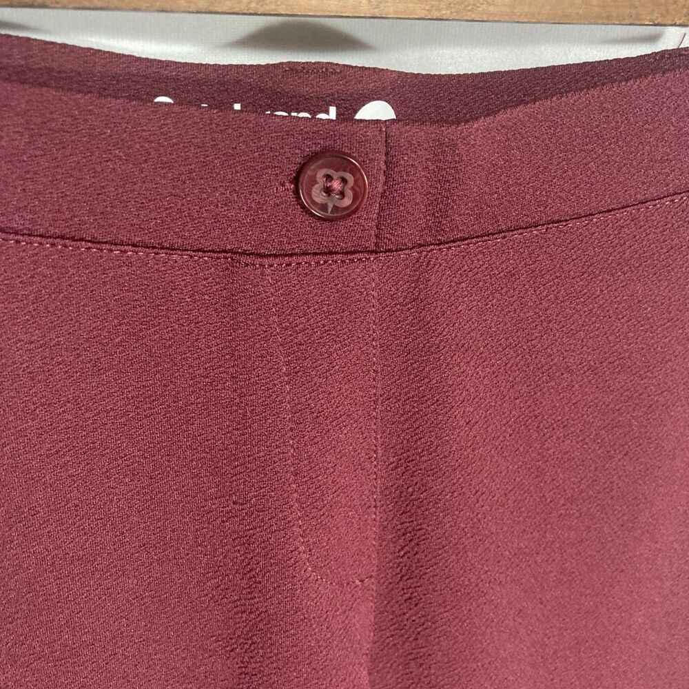 BETABRAND maroon textured straight leg pull on pants M - Picture 2 of 9